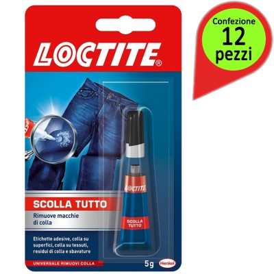 Loctite Scolla Tutto Rimuovi Colla Universale Confezione da 12 Tubi da 5 gr Ciascuno