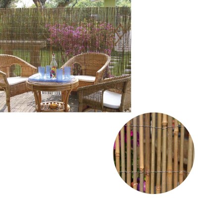 Arella in Bamboo Naturale a Canna Grossa Legata Filo Ferro 2x3 mt