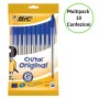 Bic Cristal Original Penna Colore Blu Multipack da 10 Confezioni 100 Penne Totali Punta Media 1 mm