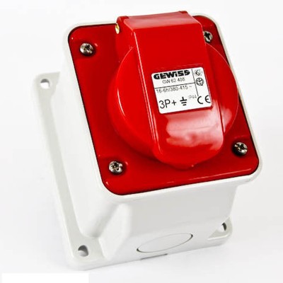GEWISS GW62419 PRESA FISSA CEE P44 3P+T 32A-6H 380-415V