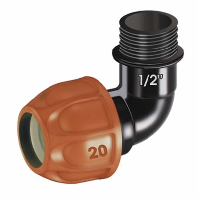 Multipack 20 Pezzi Raccordo a Gomito Claber 90324 Diametro 20 mm 1/2” Maschio