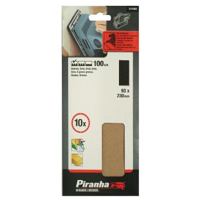 Fogli Corindone mm 93 x 230 Grana 150 Pezzi 10 Black And Decker