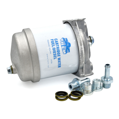 Filtro singolo per carburante con bicchierino di decantazione in alluminio 