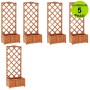 Multipack 5 pz Fioriera in Legno Excelsior con Traliccio Slim per Terrazzo Giardino Balcone Verdemax