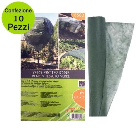 Multipack 10 pz Telo Protettivo per Piante Velo in Tnt Verde 17g/mq misura 1,6 x 5 metri
