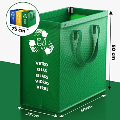 SET 3 Bidoni contenitori Pattumiera Raccolata differenziata rifiuti  spazzatura