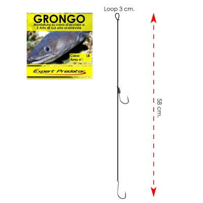 FINALE TERMINALE GRONGO PER PESCI SERRA E RICCIOLE AMO N 2