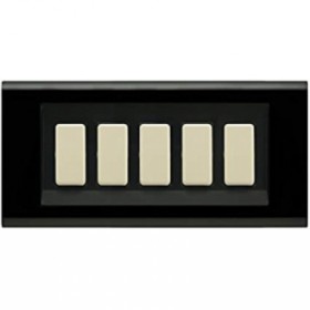 Placca Nera FEB 2585/N 5 Posti per Magic Ticino o Compatibili