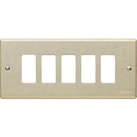 Bticino Placca Alluminio Anodizzato Magic 5 Posti 505/5 con Viti di Fissaggio 