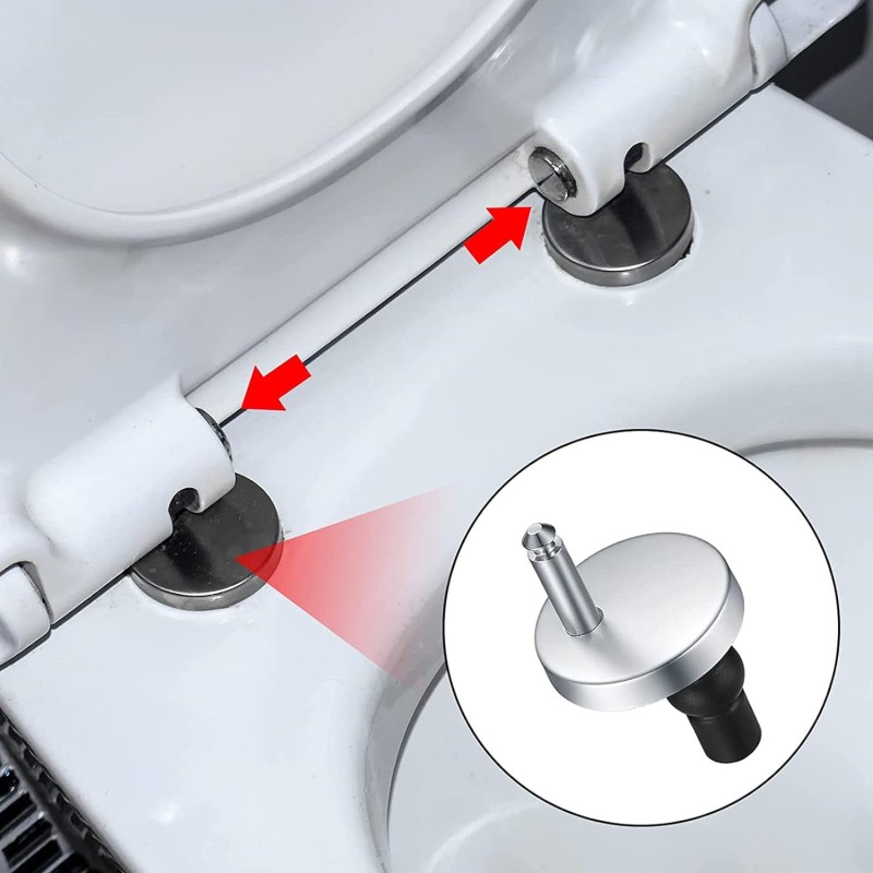 2 Cerniere Copri WC Top Fix Con Sgancio Rapido - Raccordi Sedile WC In Acciaio - Foto 4