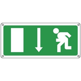 Segnale Uscita di Sicurezza Emergenza Freccia in Basso cm 37x17,5