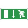 Segnale Uscita di Sicurezza Emergenza Freccia in Basso cm 37x17,5