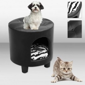 Pouf per Cani e Gatti Zebrato con Soffice Cuscino Fuss Dog Made in Italy