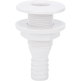 Scarico a mare con ghiera bianco mm 15 per sentina e portagomma