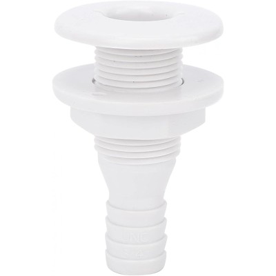 Scarico a mare con ghiera bianco mm 15 per sentina e portagomma