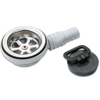 Piletta di Ricambio In PVC e Inox Modello 90 Gradi Per Lavello