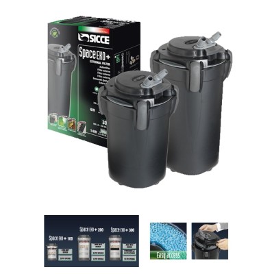 Sicce Space Eko+300 Filtro Esterno per Acquari fino a 300 L e Tartarughiere fino a 200 L
