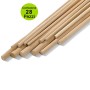 Multipack da 28 pz Asta in Legno Spinotto in Faggio Zigrinato Metri 1 x Diametro 8 mm