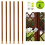 Multipack da 6 pz Palo per Tralicci in Legno Marrone Sostegno Tralicci 50x50 mm x h 2,03 cm