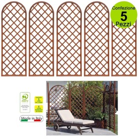 Multipack 5 pz Tralicci Fissi con Cornice Arco 0,62 x h 1,82 Metri in Legno di Pino EUROPEO