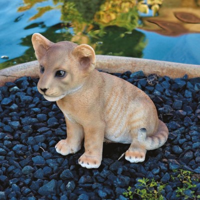 Decorazioni Animali Giardino e Laghetto Leoncino in Resina H 24 Cm