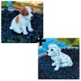Decorazione in Resina per Giardino e Laghetto Cane Jack Russel + Cane Dalmata