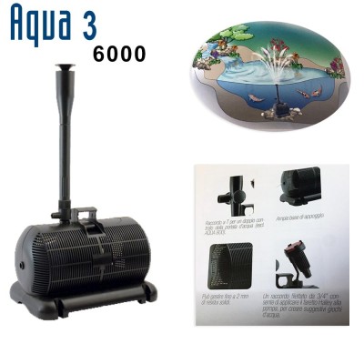 Sicce Pompa per Laghetto e Fontane AQUA 3 5800 LITRI/H Bassa Manutenzione