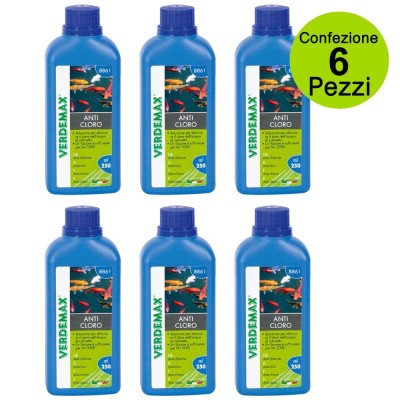Multipack da 6 pz Anticloro per Laghetto e Piscine Dose per Litri 30.000