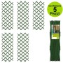Multipack da 5 pz Tralicci Estensibili 1,20 x h 1,80 Metri in Legno di Pino Duro Colore Verde