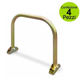 Multipack da 4 pz Dissuasore di Parcheggio Posto Auto Zincato Oro Dissuasori Reclinabili