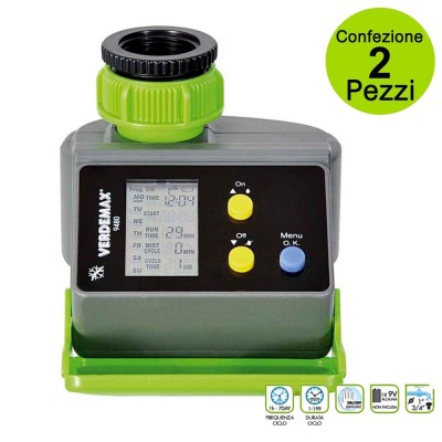 Multipack da 2 pz Programmatore Digitale Irrigazione Centralina Digitale Verdemax 9480
