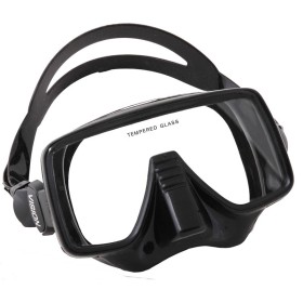 MASCHERA VISION SILICONE NERO VETRO TEMPERATO
