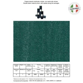 Rete Ombreggiante Verde Scuro 100% Ombra Totale Doppio Tessuto 2 H x 100 METRI