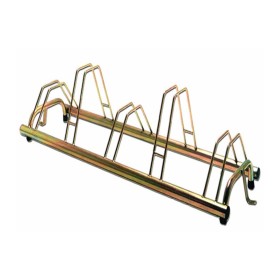 Portabici a 5 Posti da Terra Zincato Colore Giallo Lunghezza CM 137