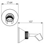 Supporto Doccia Snodato Duplex in ABS Cromato Multipack 5 Pezzi