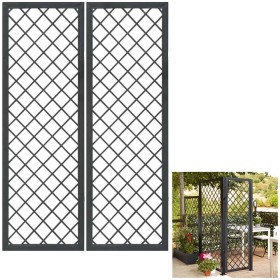 Multipack 2 pz Tralicci Fissi 0,60 x h 1,80 Metri con Cornice in Metallo Stell Trellis Colore Antracite