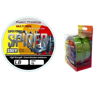 Multifibre PE Intrecciato Spider 300 Yards Diametro mm 0,16 Lb 20