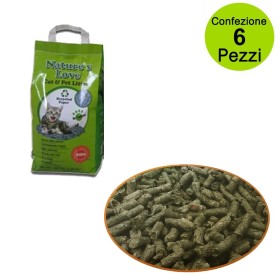 Multipack da 6 pz Lettiera Ecologica per Gatti e Animali Nature's Love in Carta Riciclata 6 LITRI