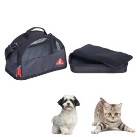 Trasportino per Cani e Gatti Casetta & Cuscino 3 in 1 Max 4 Kg Maluku Small Black