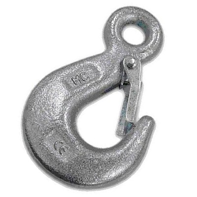 Gancio di Sollevamento in Acciaio Zincato Con Chiusura a Molla Portata 1600 Kg
