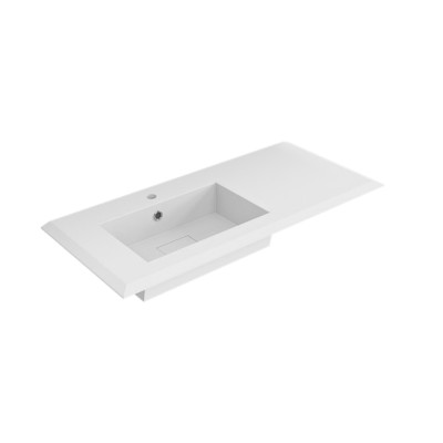 Lavabo Grace Resina Incasso Bianco Opaco 106x46x2 cm Piano Sinistro