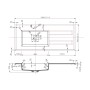 Lavabo Grace Resina Incasso Bianco Opaco 106x46x2 cm Piano Sinistro