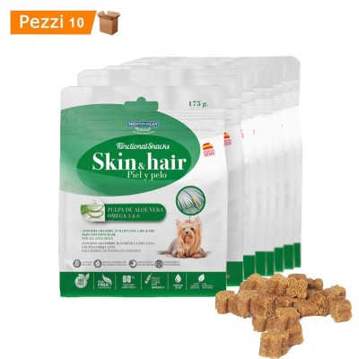 Multipack da 10 pz Snack Funzionali per Cani MEDITERRANEAN NATURAL Pelle e Pelo 175 gr