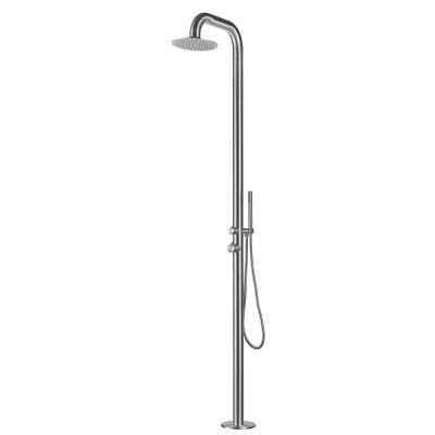 Doccia Da Esterno Sunny a Pavimento Inox Outdoor Acqua Calda e Fredda
