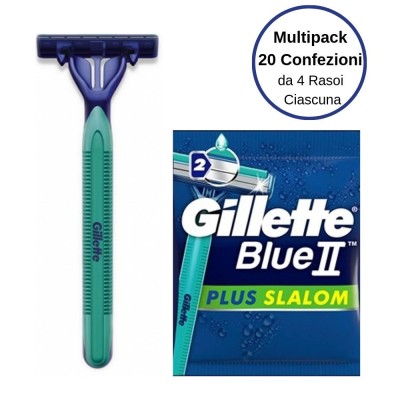 Gillette Blue II Plus Slalom Rasoi Usa E Getta Multipack 20 Confezioni Da 4  Rasoi Ciascuna
