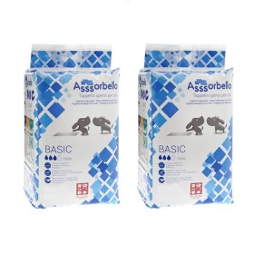 Multipack da 2 Confezioni BASIC Tappetini Igienici per Cani con Strisce Adesive 60x60 cm