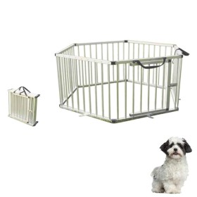 Recinto per Cani Esagonale in Alluminio Gabbia Pieghevole Allevatori