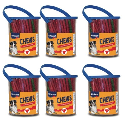 Multipack da 6 pz di Vitakraft Snack per Cani Bastoncini Colorati Lunghezza 12,5 Cm 100 Pezzi Cad