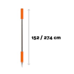 Euromeci Manico Telescopico in Alluminio Anodizzato 152-274 cm