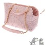 Borsa per Cani e Gatti Ferribiella Pet Bags Design Luxury Tweed Rose con Pochette